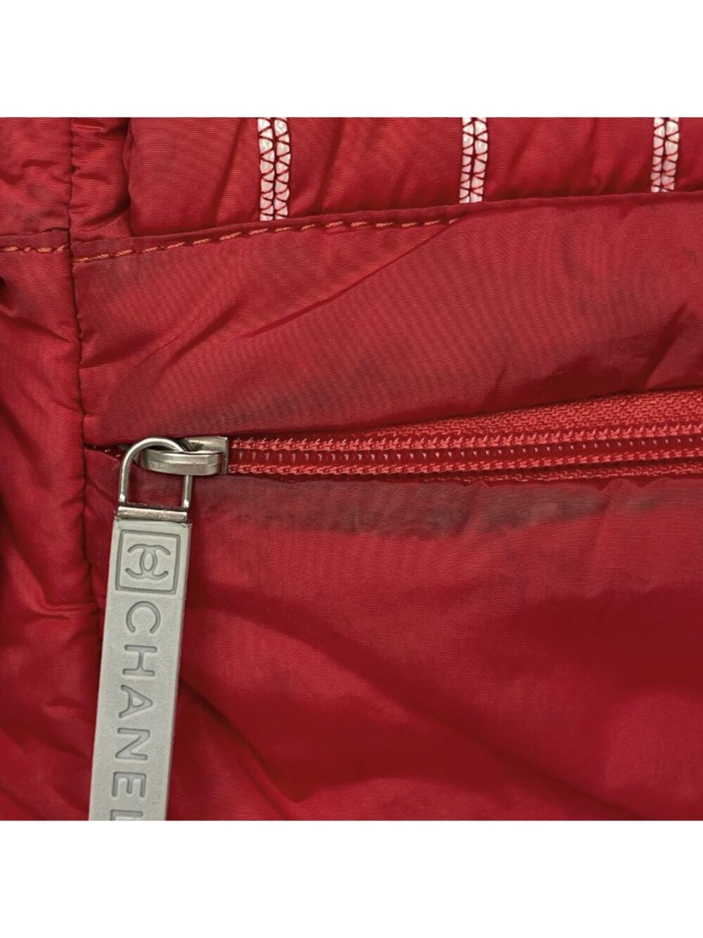 Chanel Sports Line Shoulder Bag CC Logo Nylon Red - Picture 8 of 15